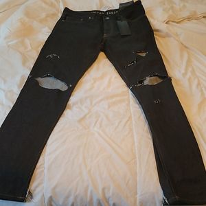 American Eagle raw denim jeans